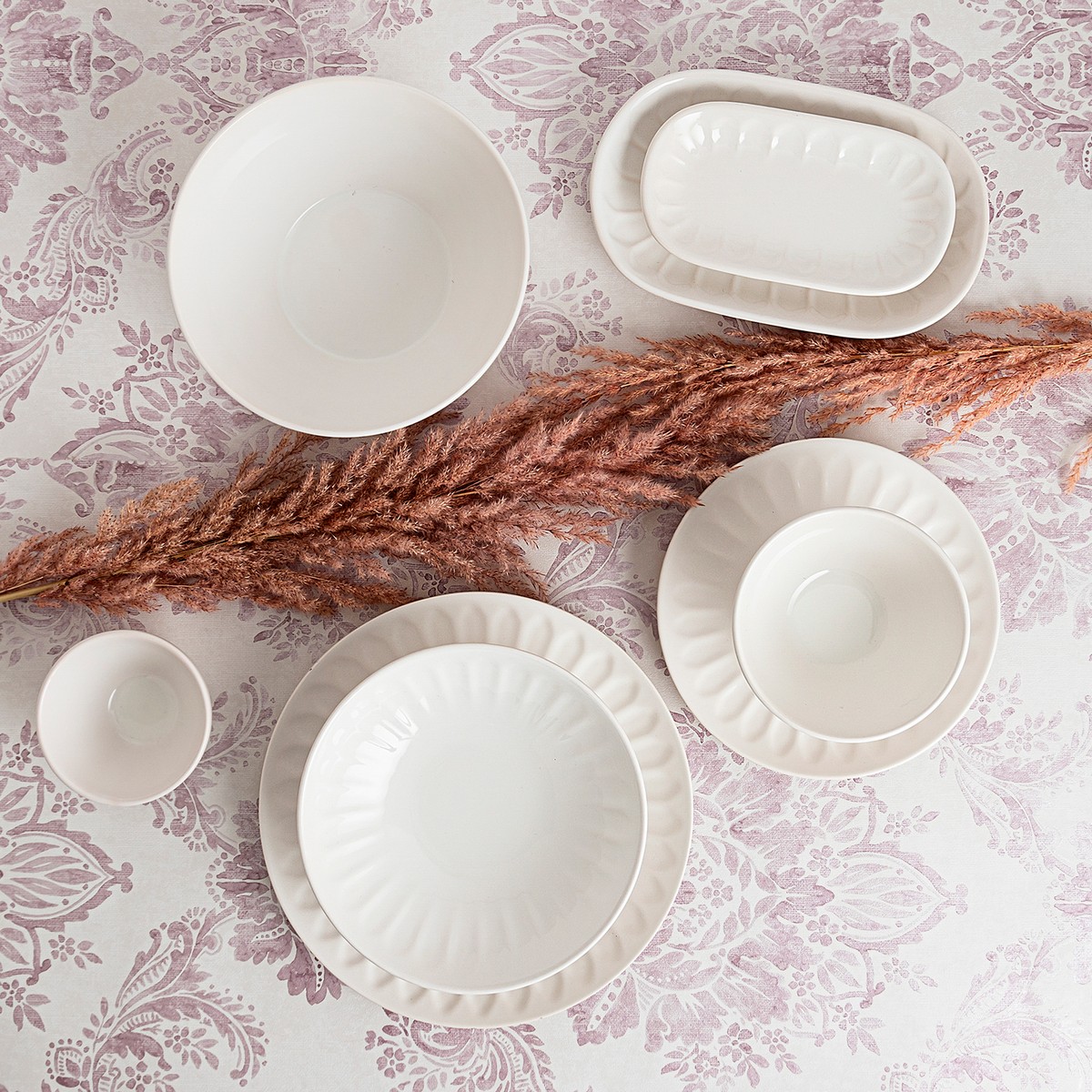 Matservis Bidasoa Romantic Ivory Keramik Vit 18 Delar - 3