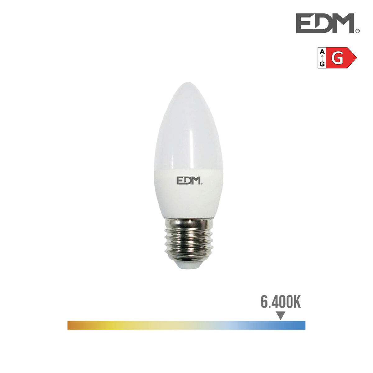 LED-lampa EDM E27 5 W G 400 lm (6400K)