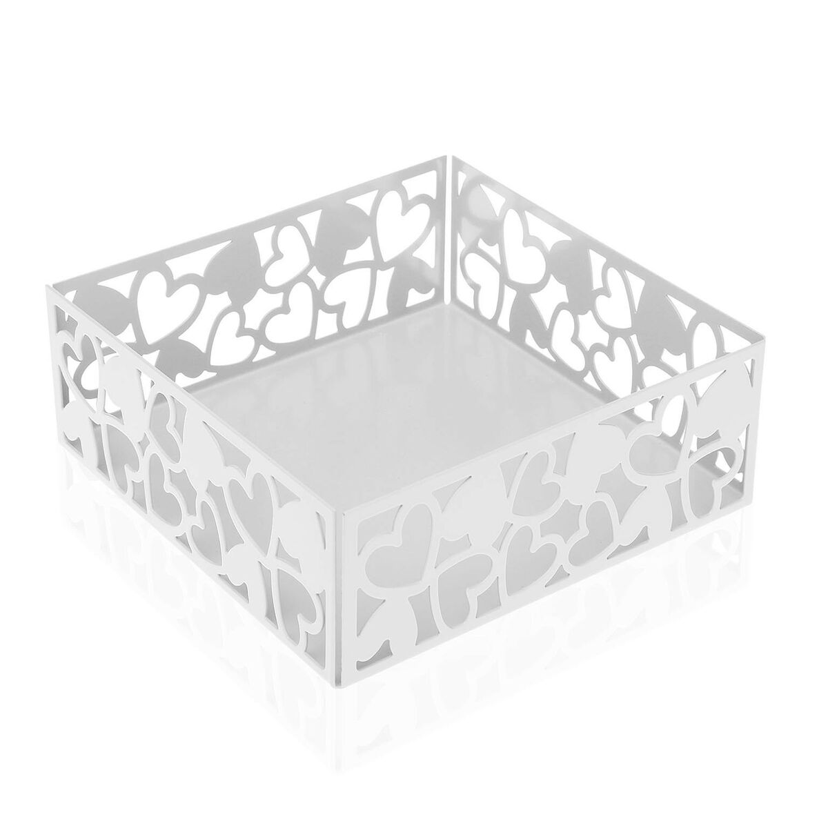 Servetthållare Versa Kamira Vit Metall Stål (16,5 x 5,5 x 16,5 cm)