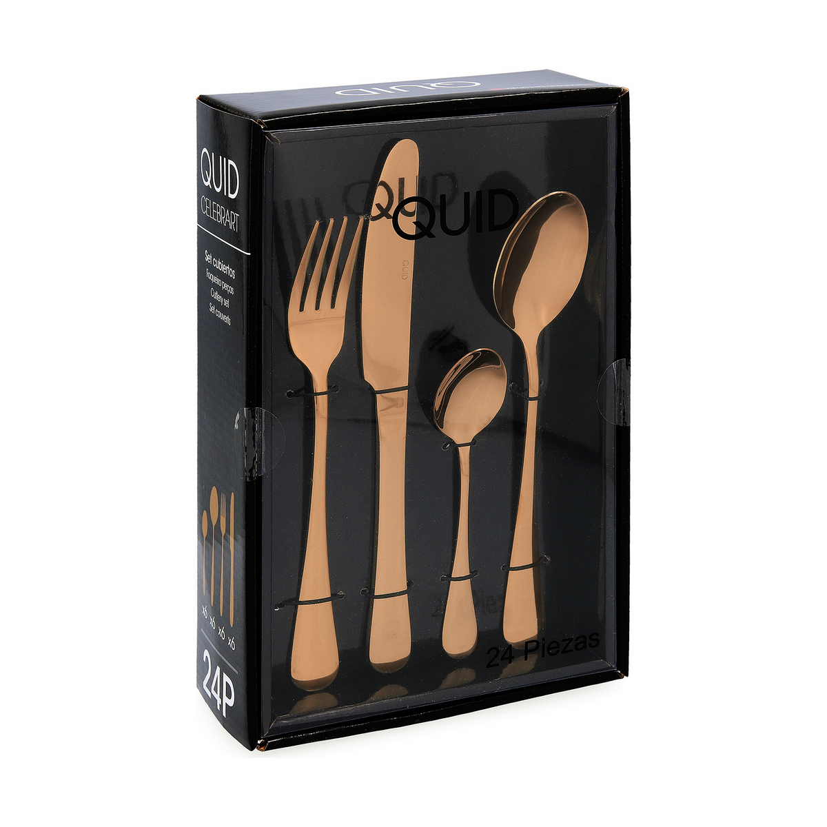 Bestick-set Quid Celebrart Metall Koppar 24 Delar - 2