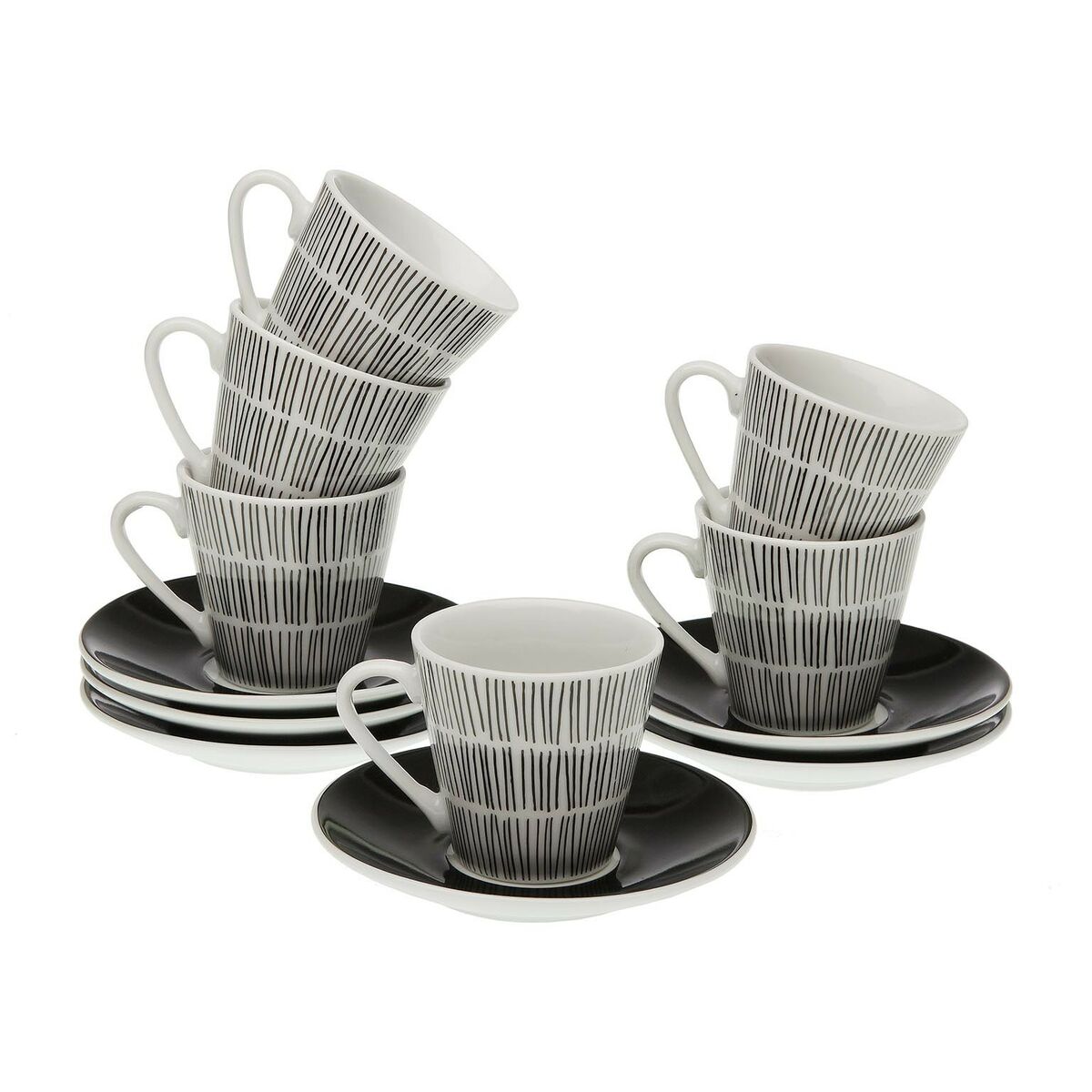 Set med kaffekoppar Versa New Lines Porslin (6 Delar)