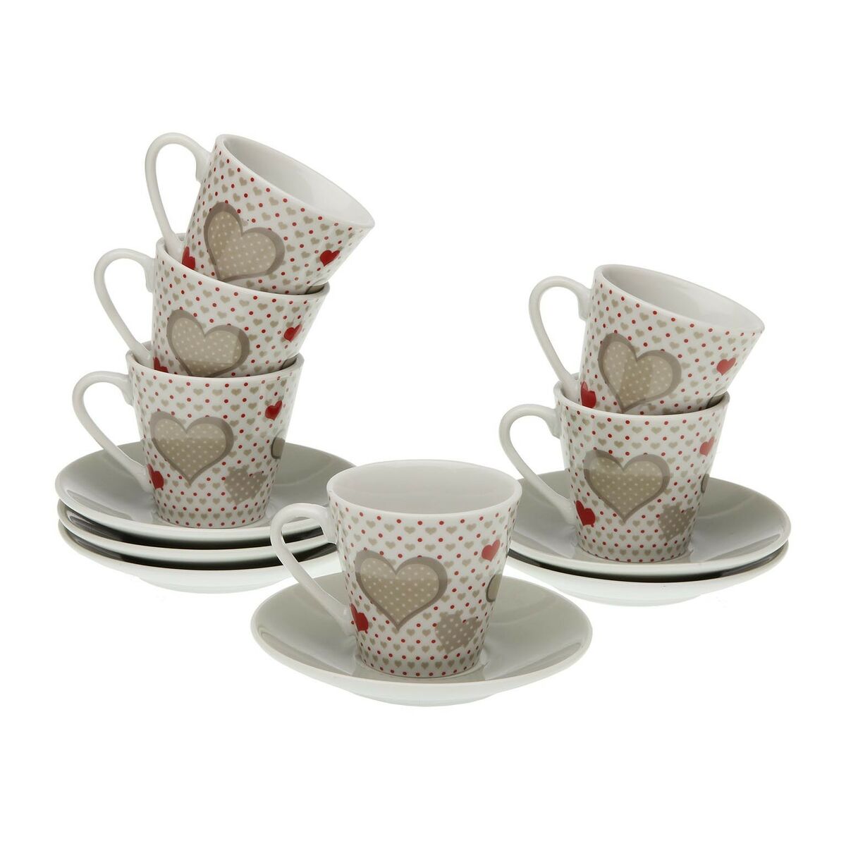 Set med kaffekoppar Versa Sweet Porslin (6 Delar)
