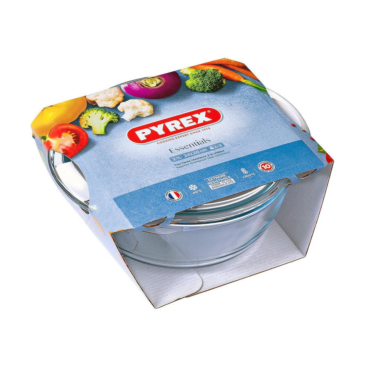 Kastrull med lock Pyrex Essentials Transparent Glas 2,1 L - 2