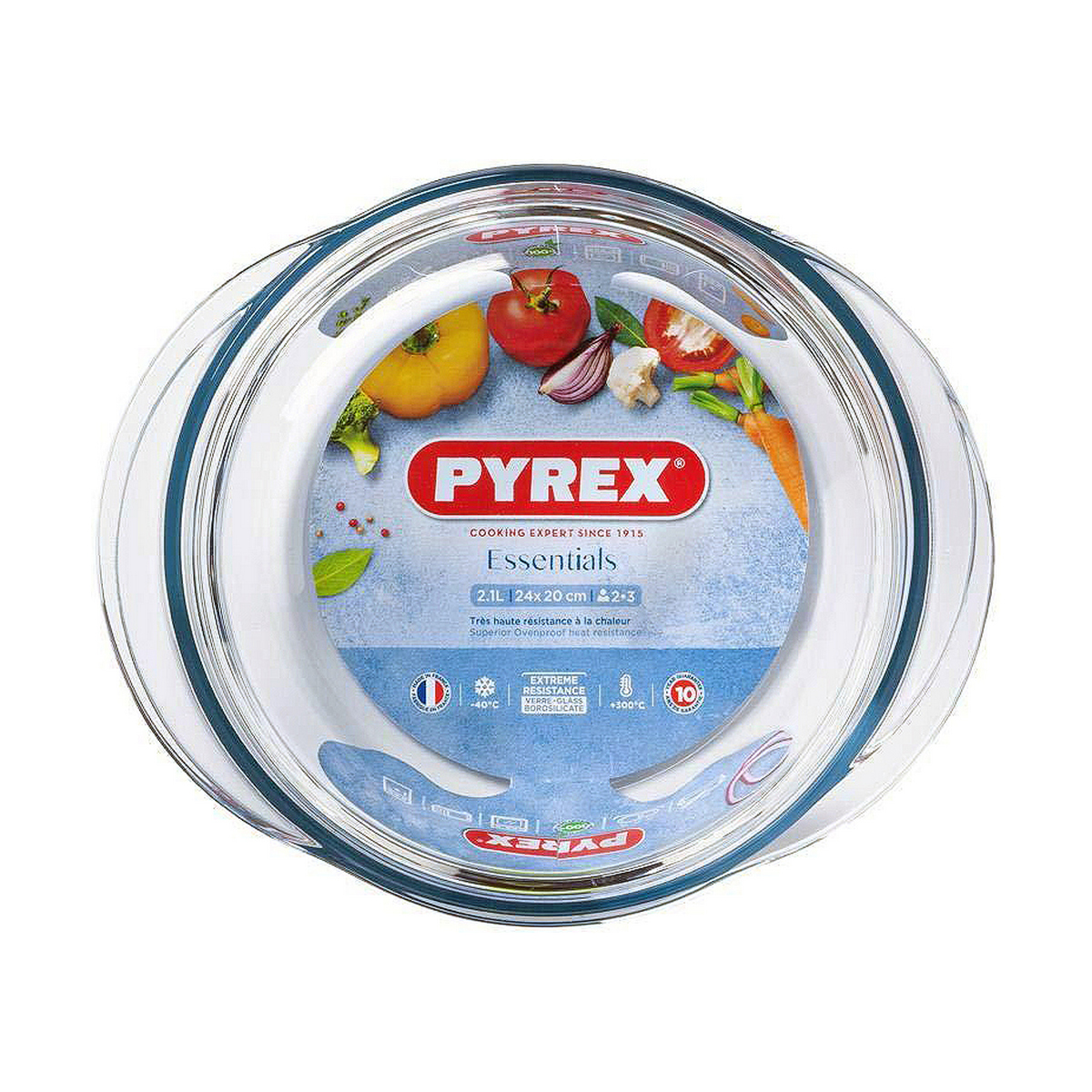 Kastrull med lock Pyrex Essentials Transparent Glas 2,1 L - 3