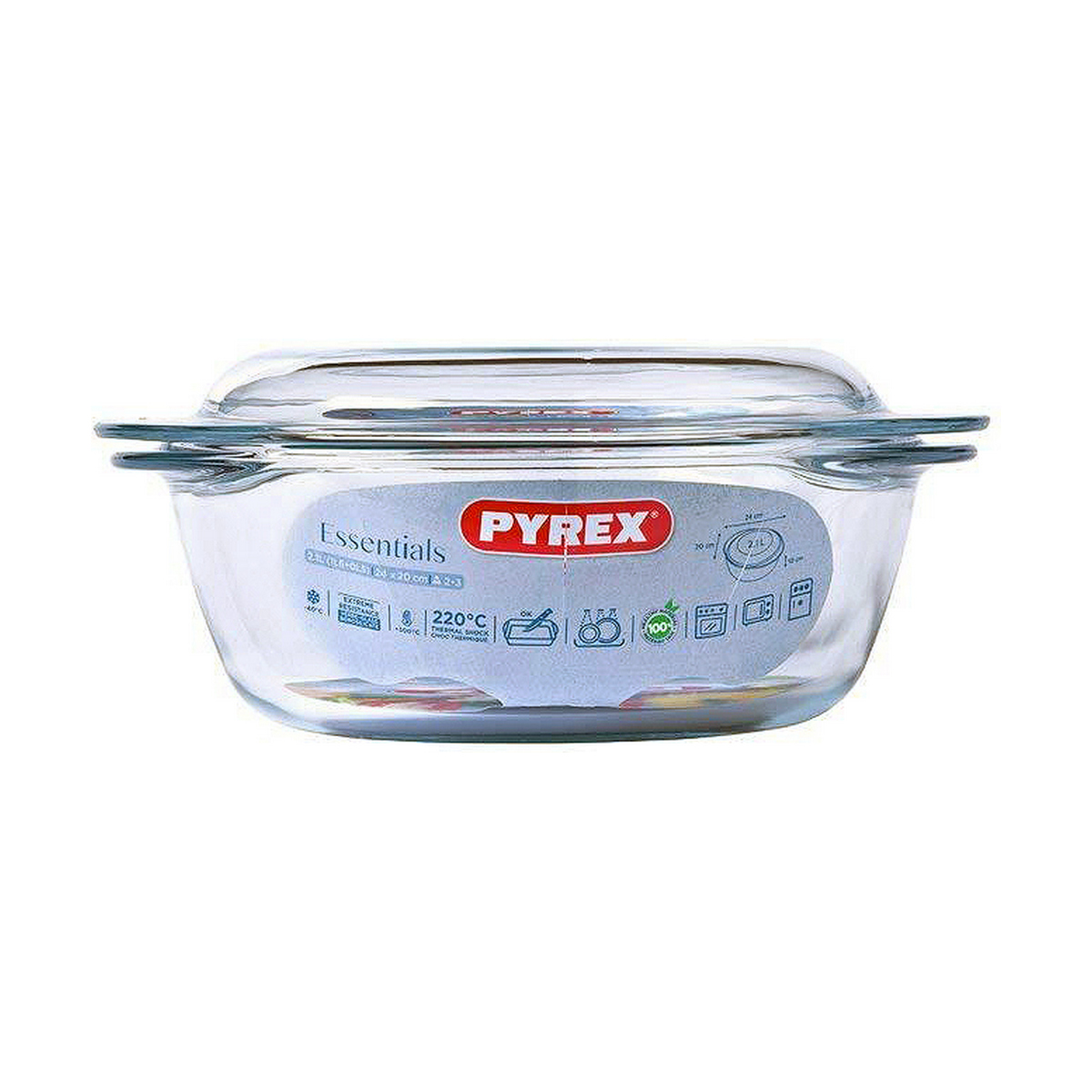 Kastrull med lock Pyrex Essentials Transparent Glas 2,1 L - 4