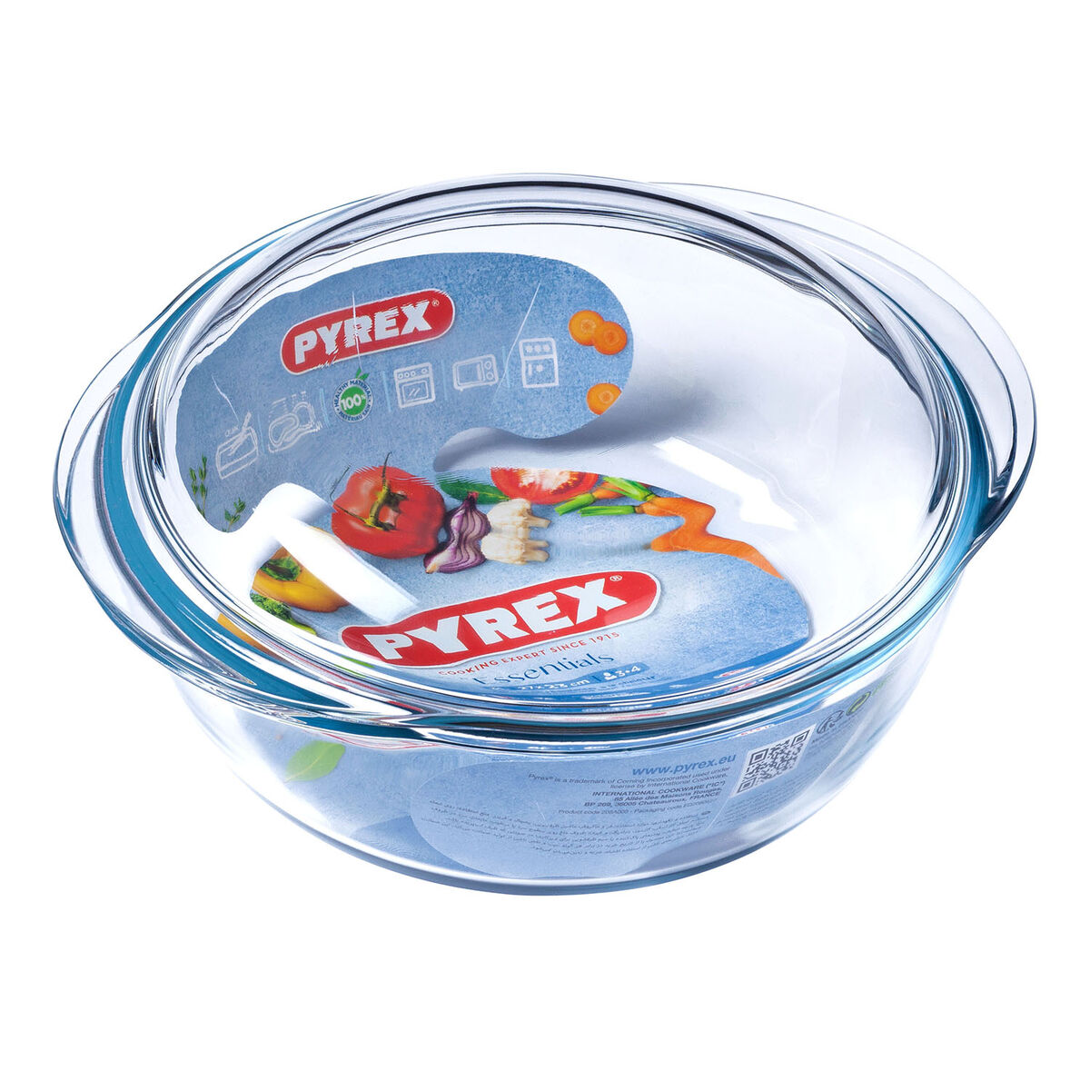 Kastrull med lock Pyrex Essentials Transparent Glas - 6