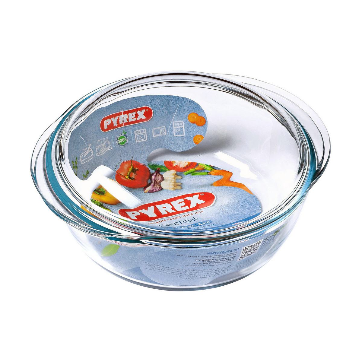 Kastrull med lock Pyrex Essentials Transparent Glas - 2