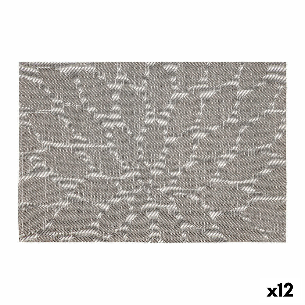 Bordsunderlägg Bidasoa Ikonic Blad Grå PVC (45 x 30 cm) (Pack 12x) - 2