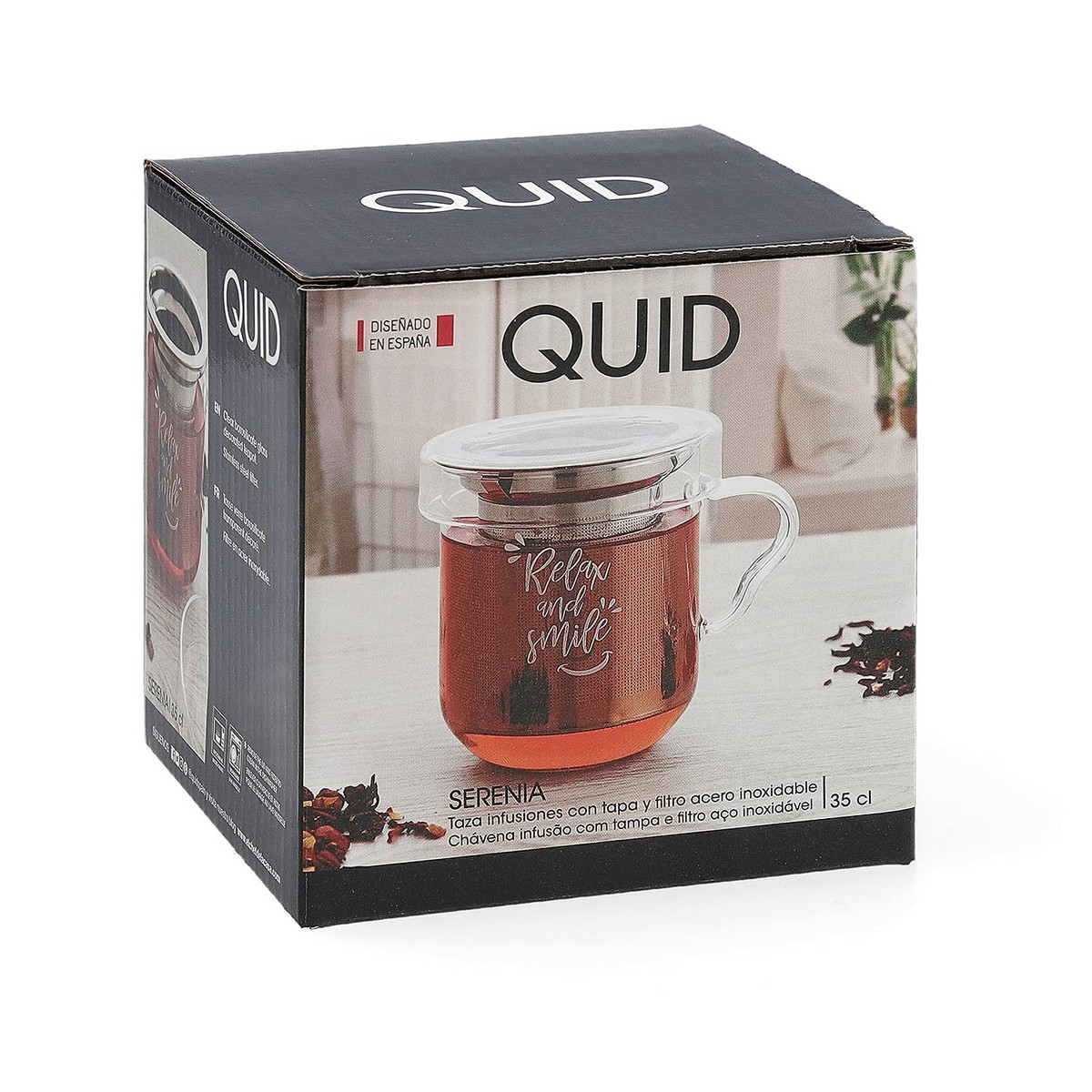 Set med kaffekoppar Quid Transparent Rostfritt stål Glas 3 Delar (350 ml) - 4