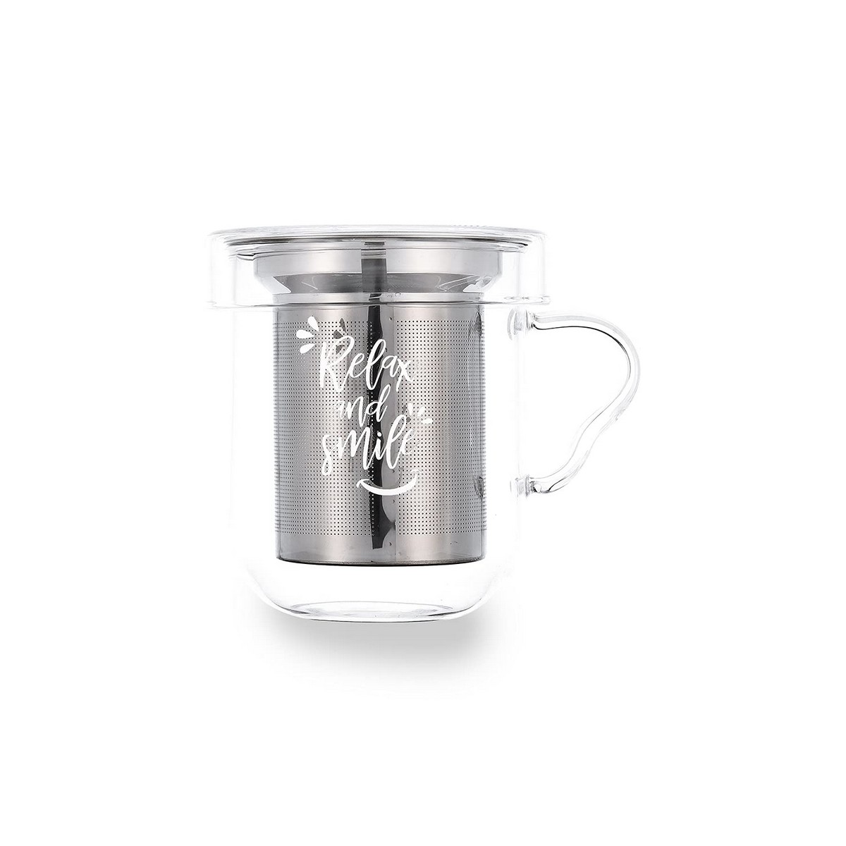 Set med kaffekoppar Quid Transparent Rostfritt stål Glas 3 Delar (350 ml)