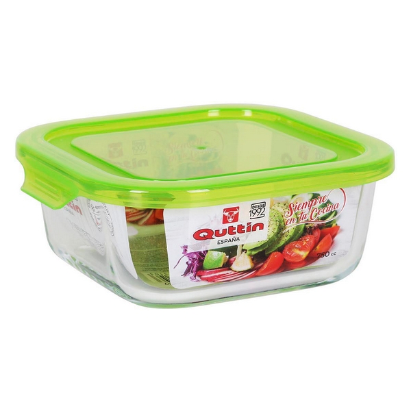 Fyrkantig matlåda med lock Quttin, Mått: 550 cc - 14 x 14 x 6,5 cm - 5