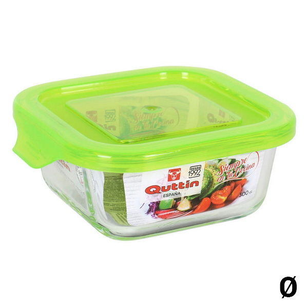 Fyrkantig matlåda med lock Quttin, Mått: 750 cc - 16 x 16 x 6,9 cm - 4