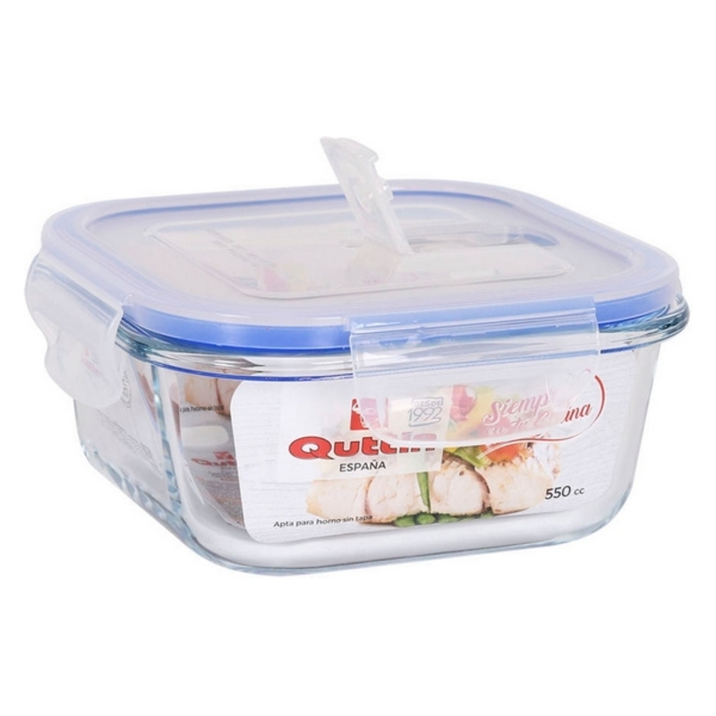 Hermetisk matlåda Quttin, Mått: 550 cc - 14 x 14 x 6,5 cm - 5