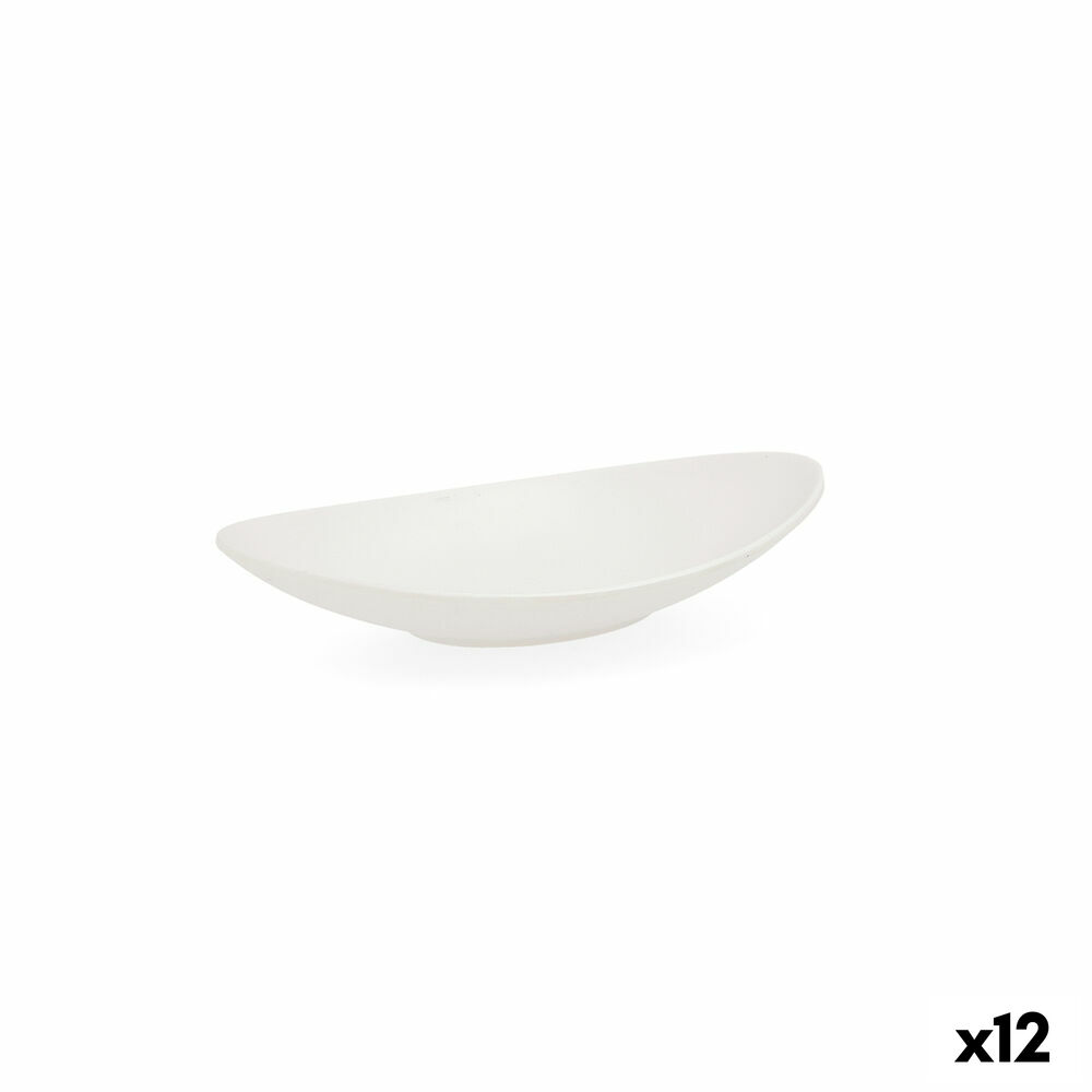 Djup tallrik Quid Select Avlång Vit Plast 18 x 10,5 x 3 cm (12 antal)