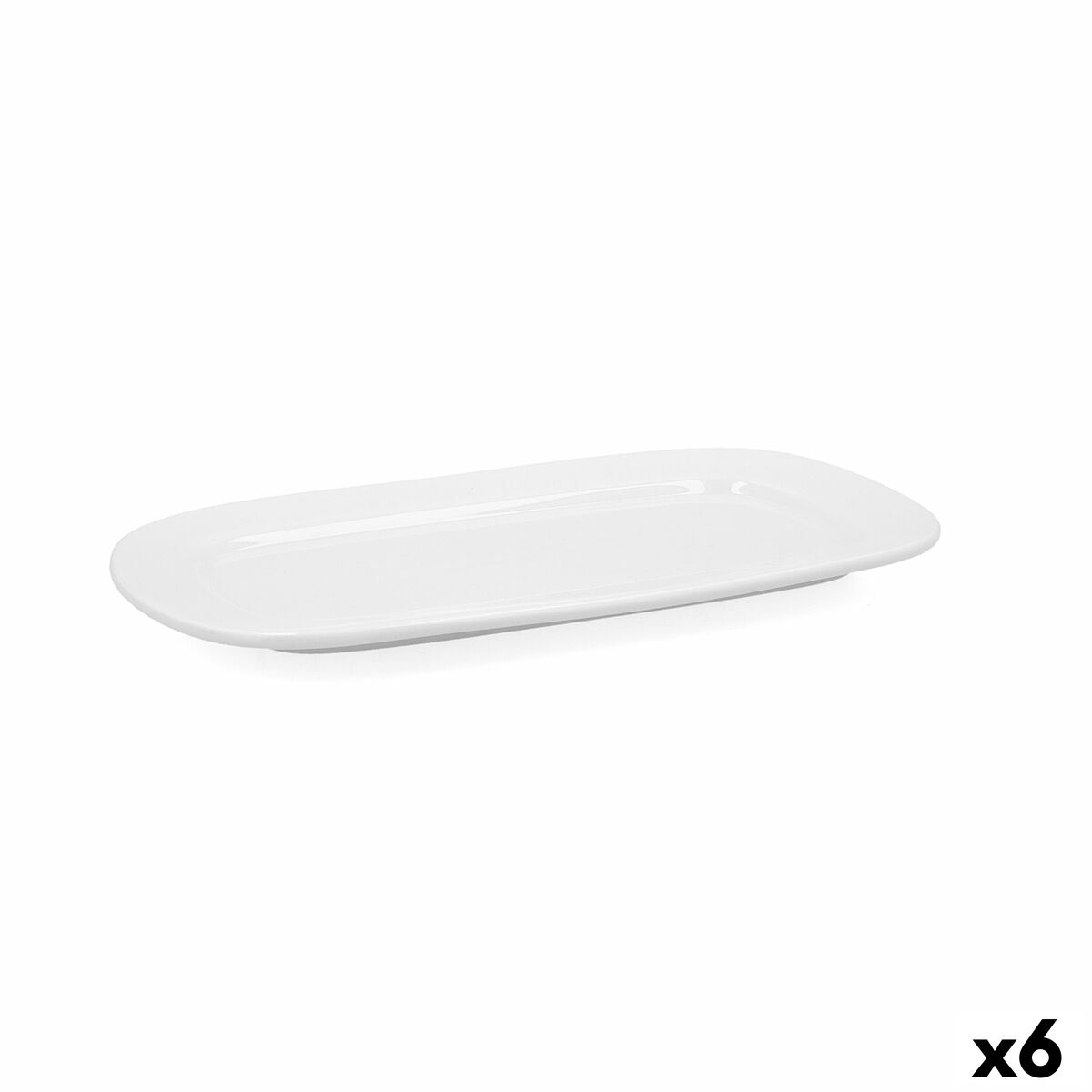 Servingsfat Bidasoa Glacial Keramik Vit (31 x 18 cm) (Pack 6x) - 3