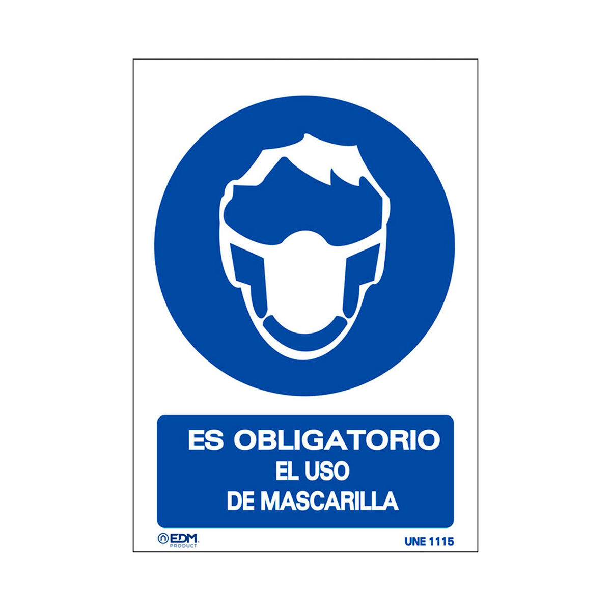 Skylt EDM Obligatorio uso mascarilla PVC (21 x 30 cm)