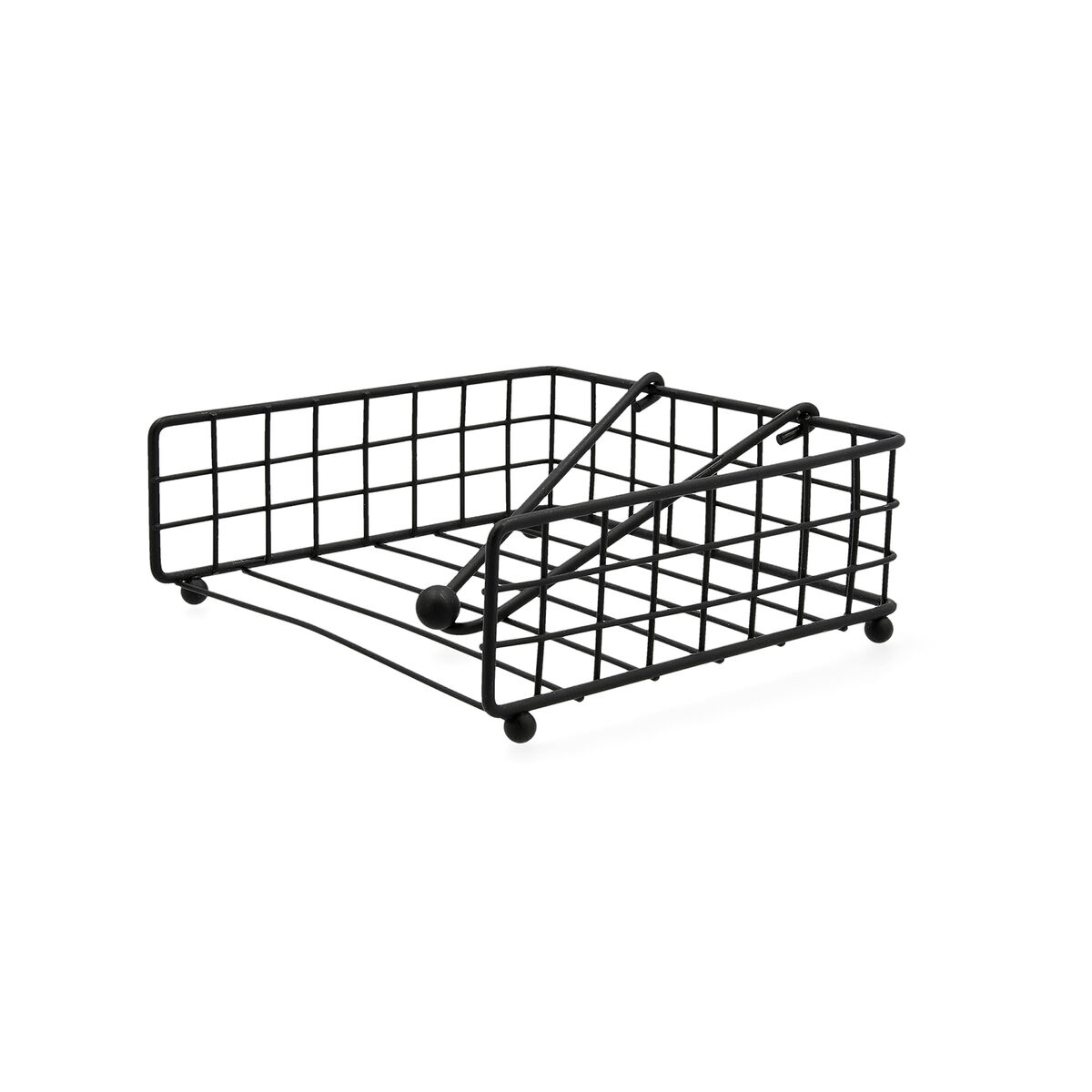 Servetthållare Quid Ebano Svart Metall 19 x 19 x 7 cm - 3