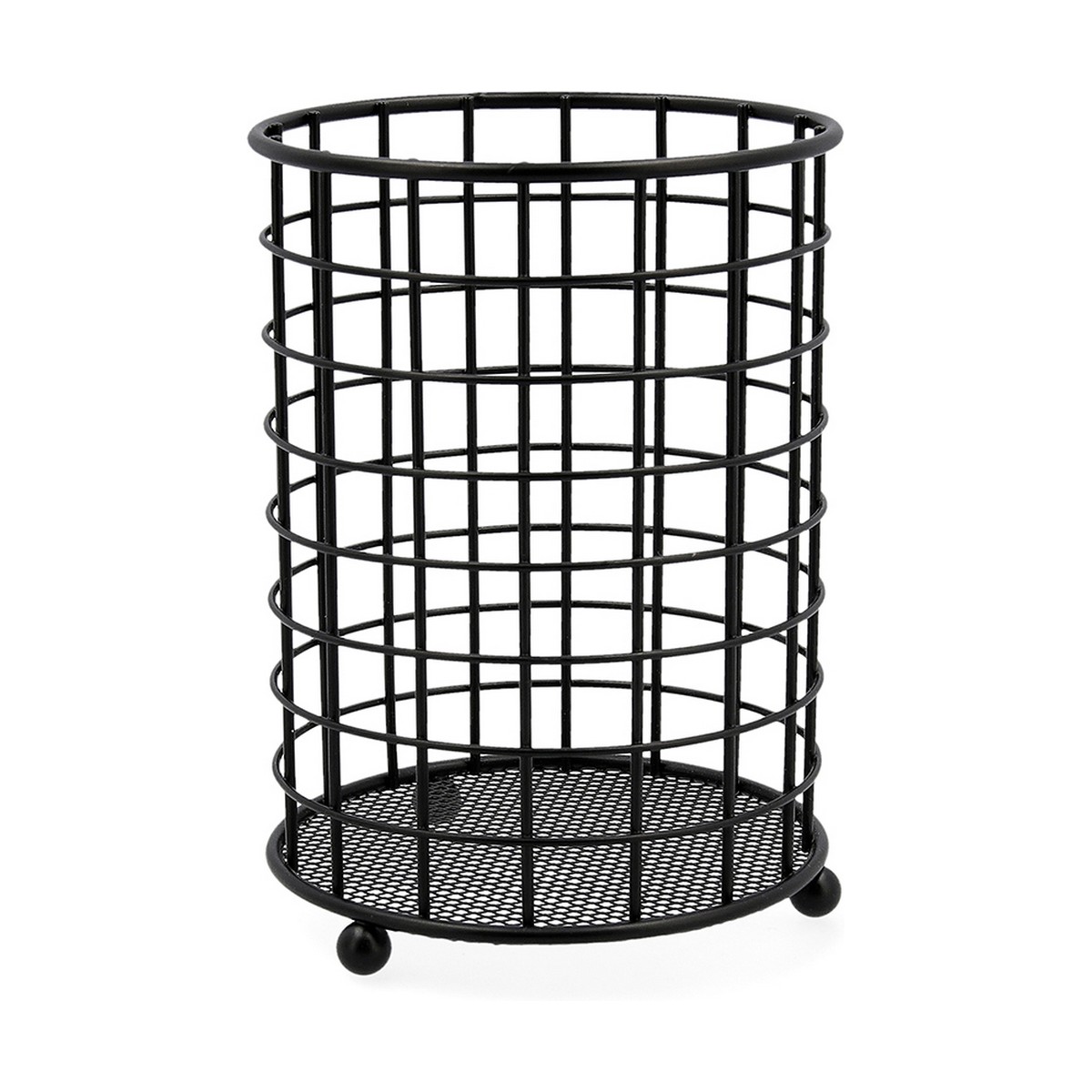 Kruka för köksredskap Quid Svart Metall (12,5 x 12,5 x 16,5 cm)