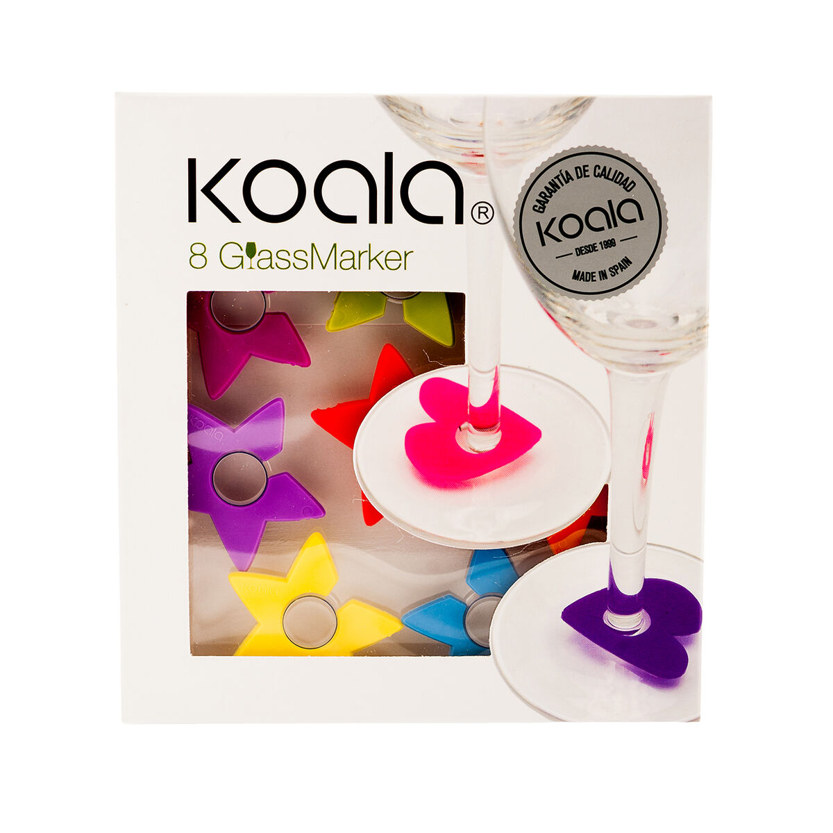 Glasidentifierare Koala Stjärna Plast Multicolour 8 Delar (12,8 x 5 x 13,7 cm)