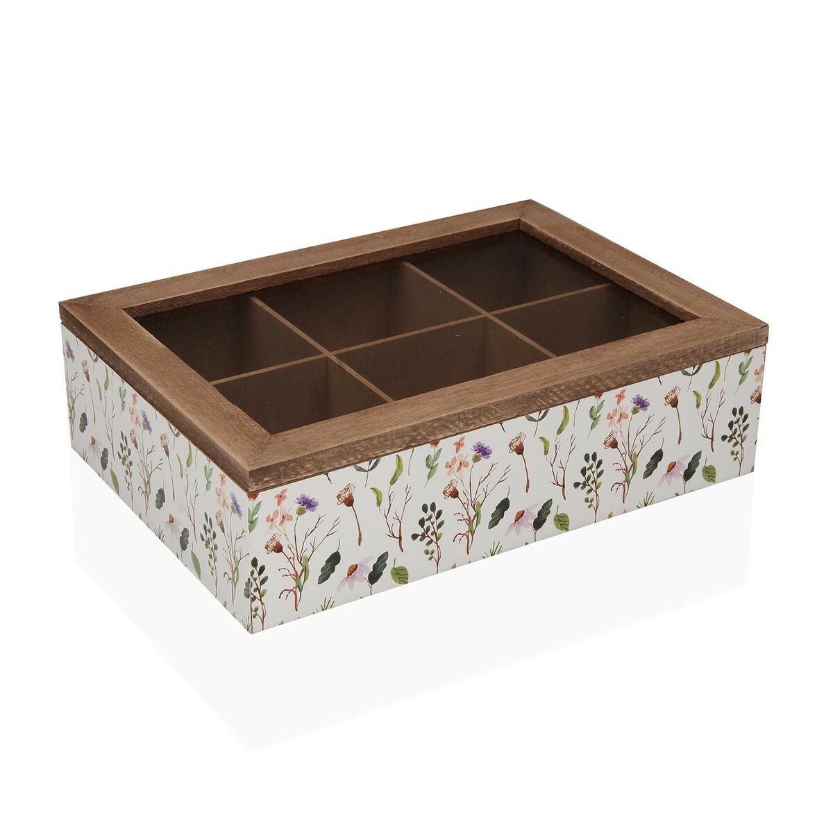 Låda för örtte Versa Sansa Trä 17 x 7 x 24 cm