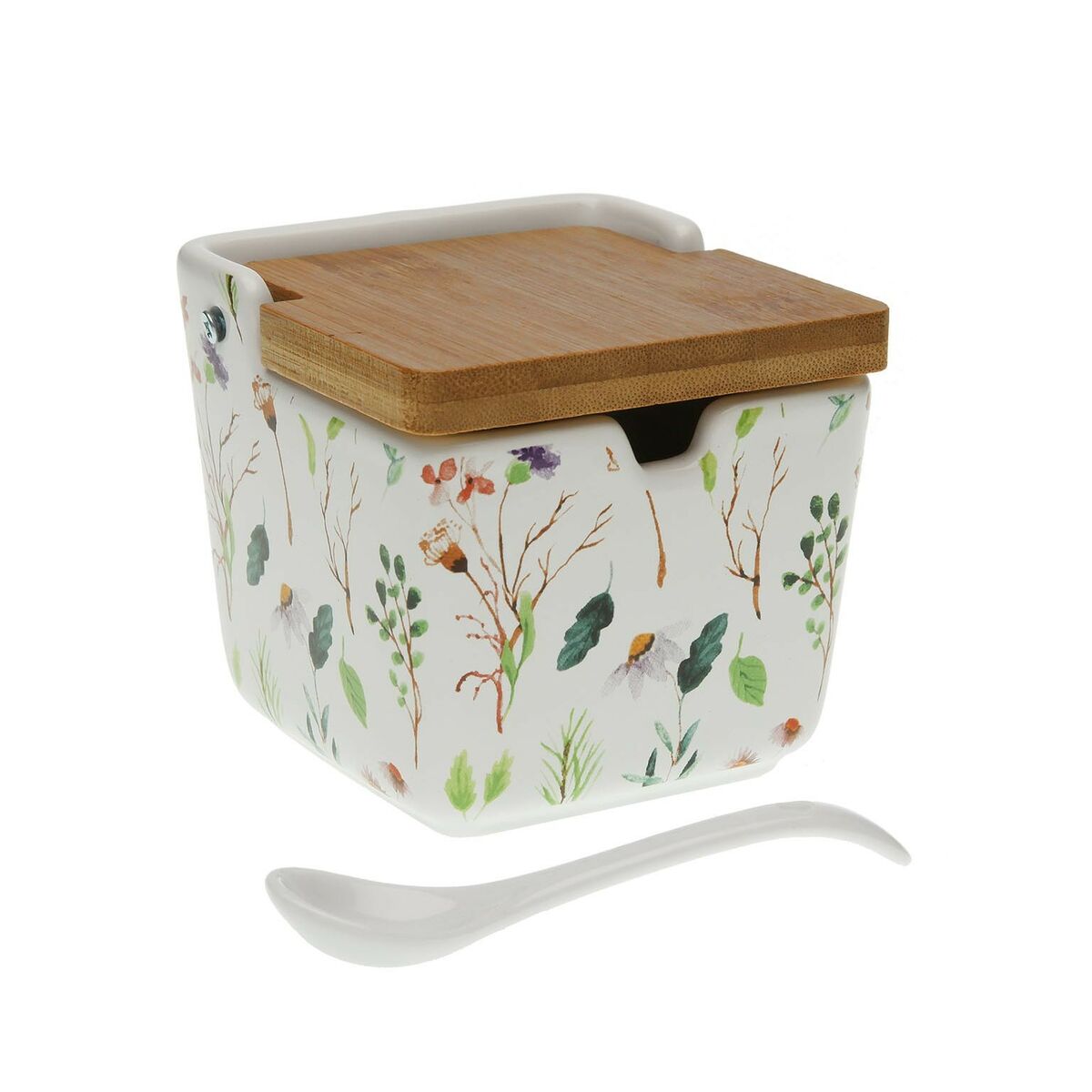 Sockerströare Versa Sansa Virágok 8,8 x 8,5 x 8,8 cm Keramik