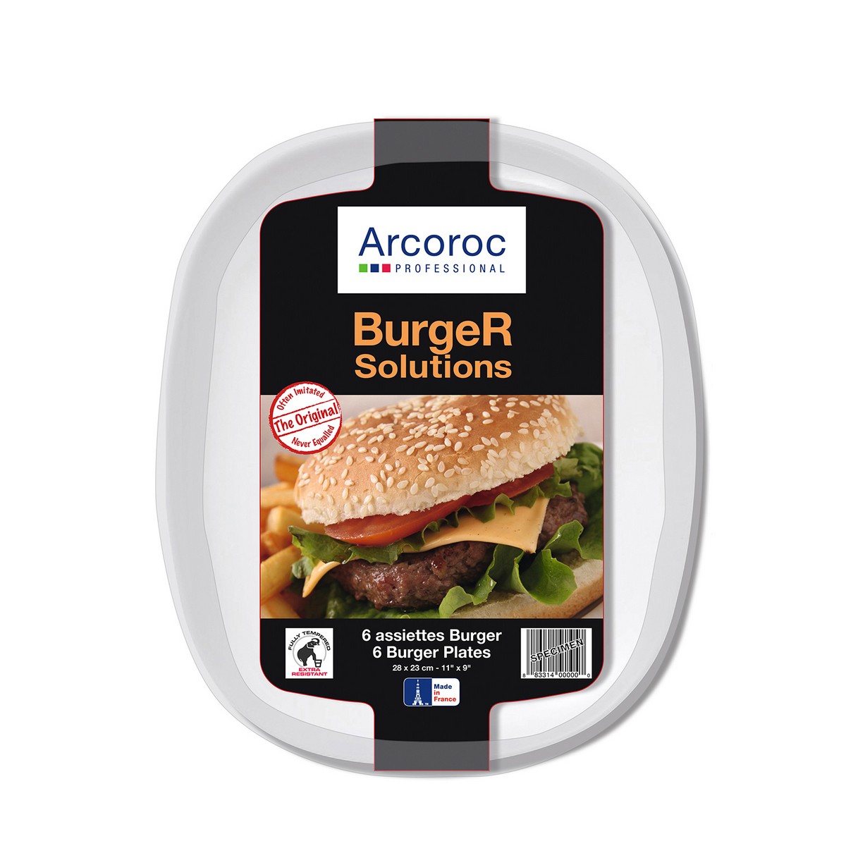 Tallriksset Arcoroc Solution Hamburgare Vit Glas 6 antal (28 cm) - 2