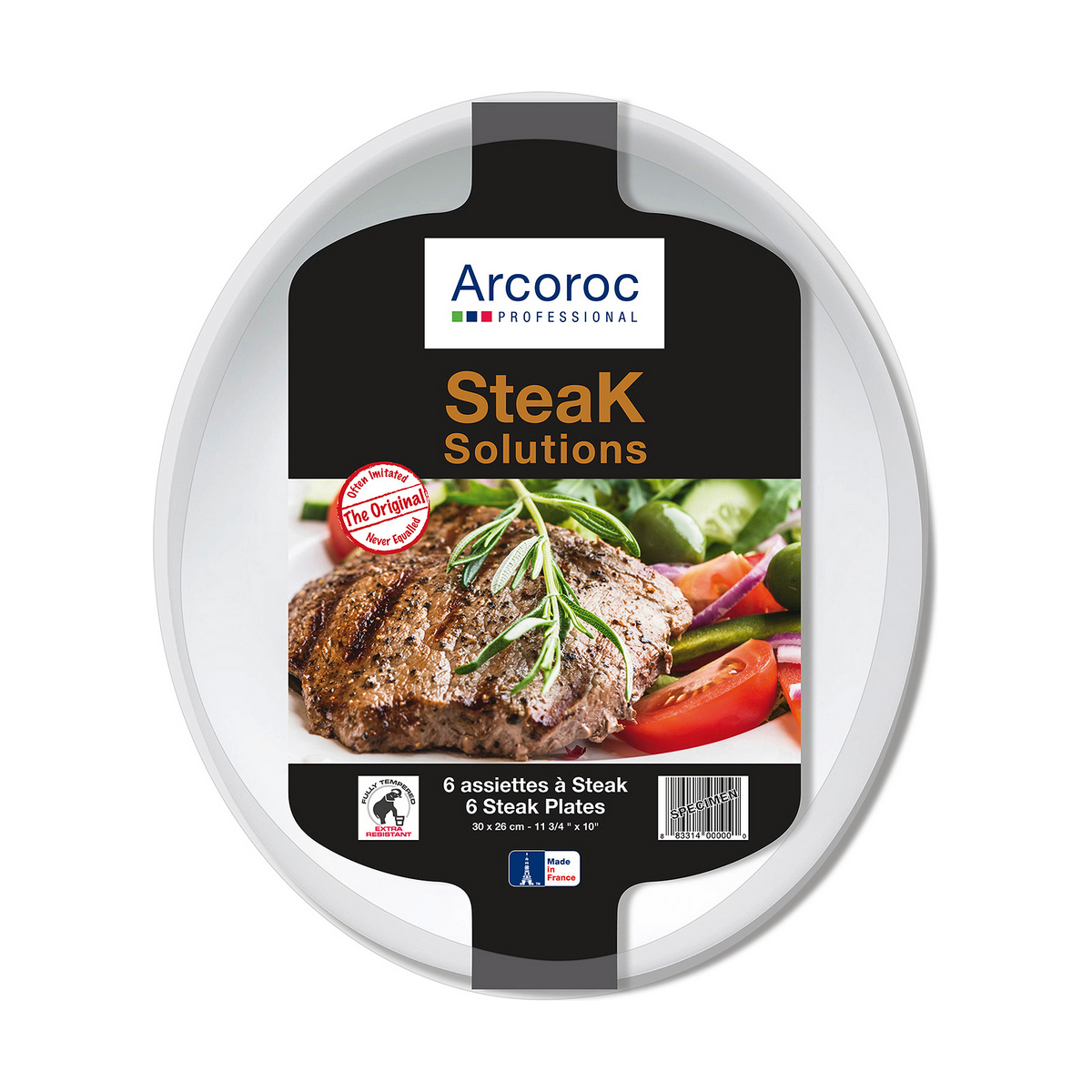 Tallriksset Arcoroc Solution Vit Glas 6 Delar 30 x 26 cm - 2