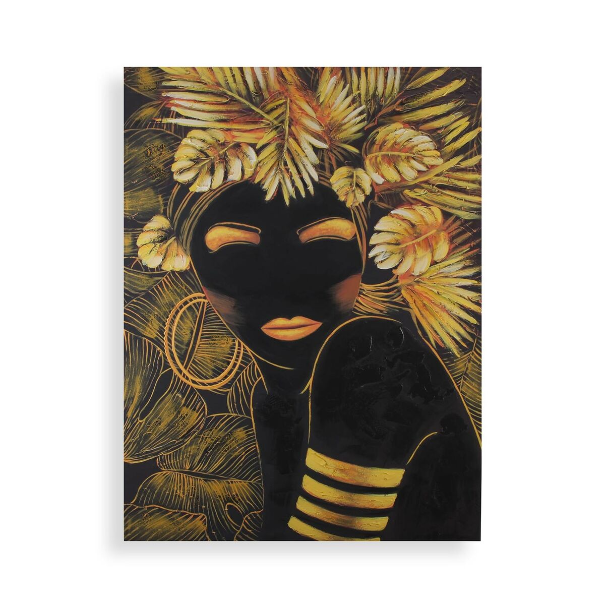 Tavla Versa Kvinna Gyllene Kanvas Furu 2,8 x 90 x 120 cm