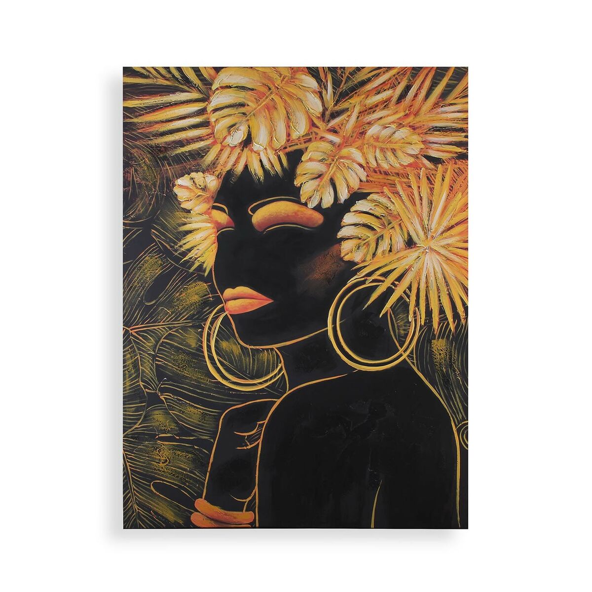 Tavla Versa Kvinna Gyllene Kanvas Furu 2,8 x 90 x 120 cm