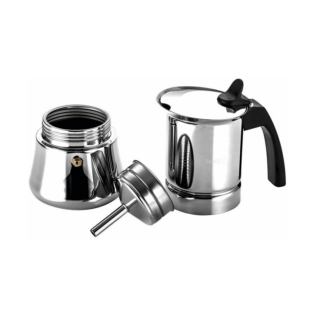 Italiensk Kaffepanna FAGOR Rostfritt stål 18/10 Kromad (10 Csészék) - 4