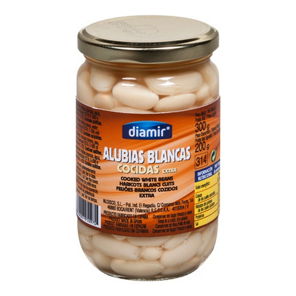 Kokta vita bönor Diamir (300 g)