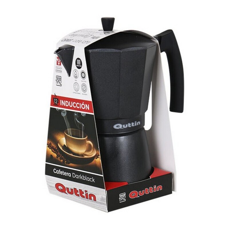 Italiensk Kaffepanna Quttin Darkblack Induktionshäll Svart, Kapacitet: 6 Koppar - 10