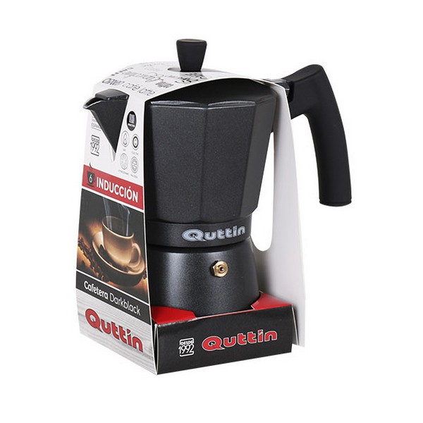 Italiensk Kaffepanna Quttin Darkblack Induktionshäll Svart, Kapacitet: 6 Koppar - 6