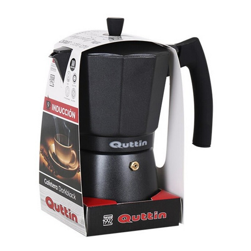 Italiensk Kaffepanna Quttin Darkblack Induktionshäll Svart, Kapacitet: 9 Koppar - 14