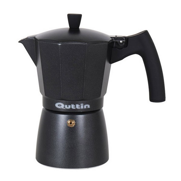 Italiensk Kaffepanna Quttin Darkblack Induktionshäll Svart, Kapacitet: 12 koppar