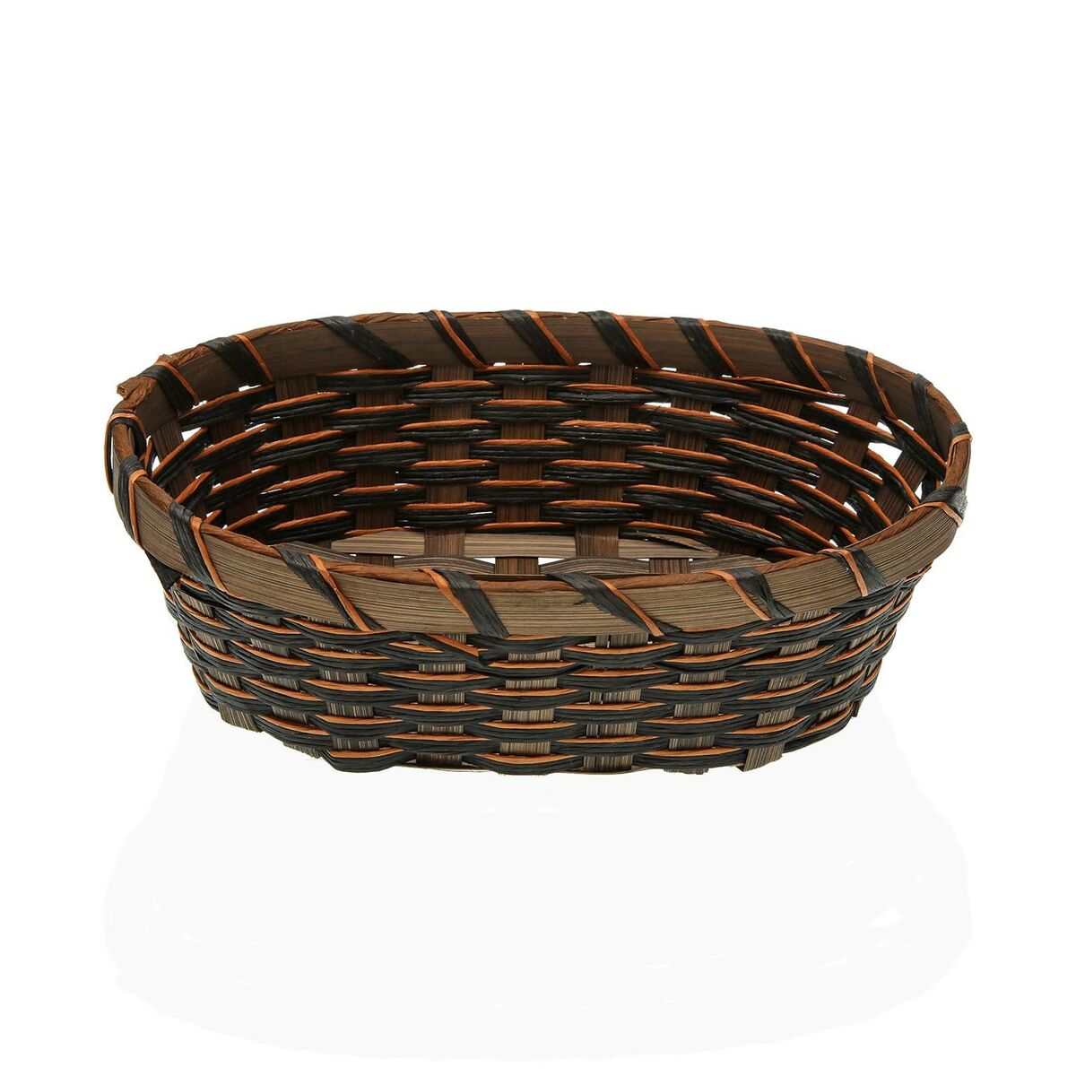 Brödkorg Versa Svart Orange Flätning Bambu Havsalger (15,5 x 6,5 x 21 cm)