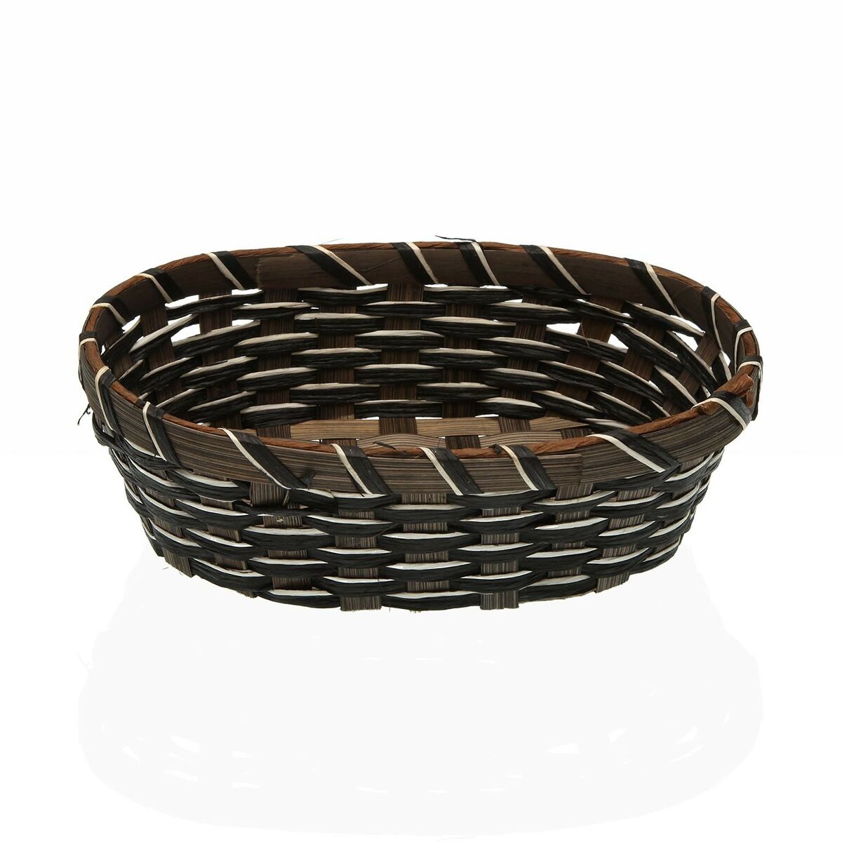 Brödkorg Versa Svart Flätning Bambu Havsalger (15,5 x 6,5 x 21 cm)