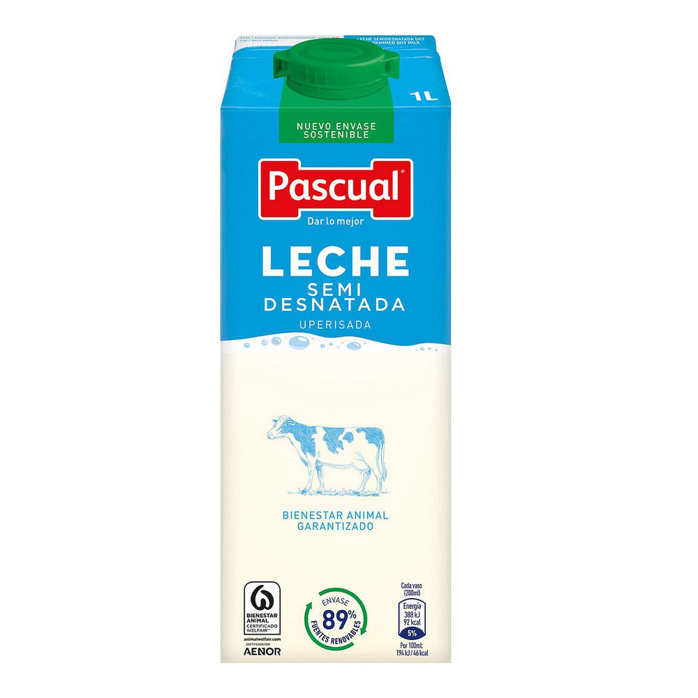 Halvskummad mjölk Pascual (1 L)