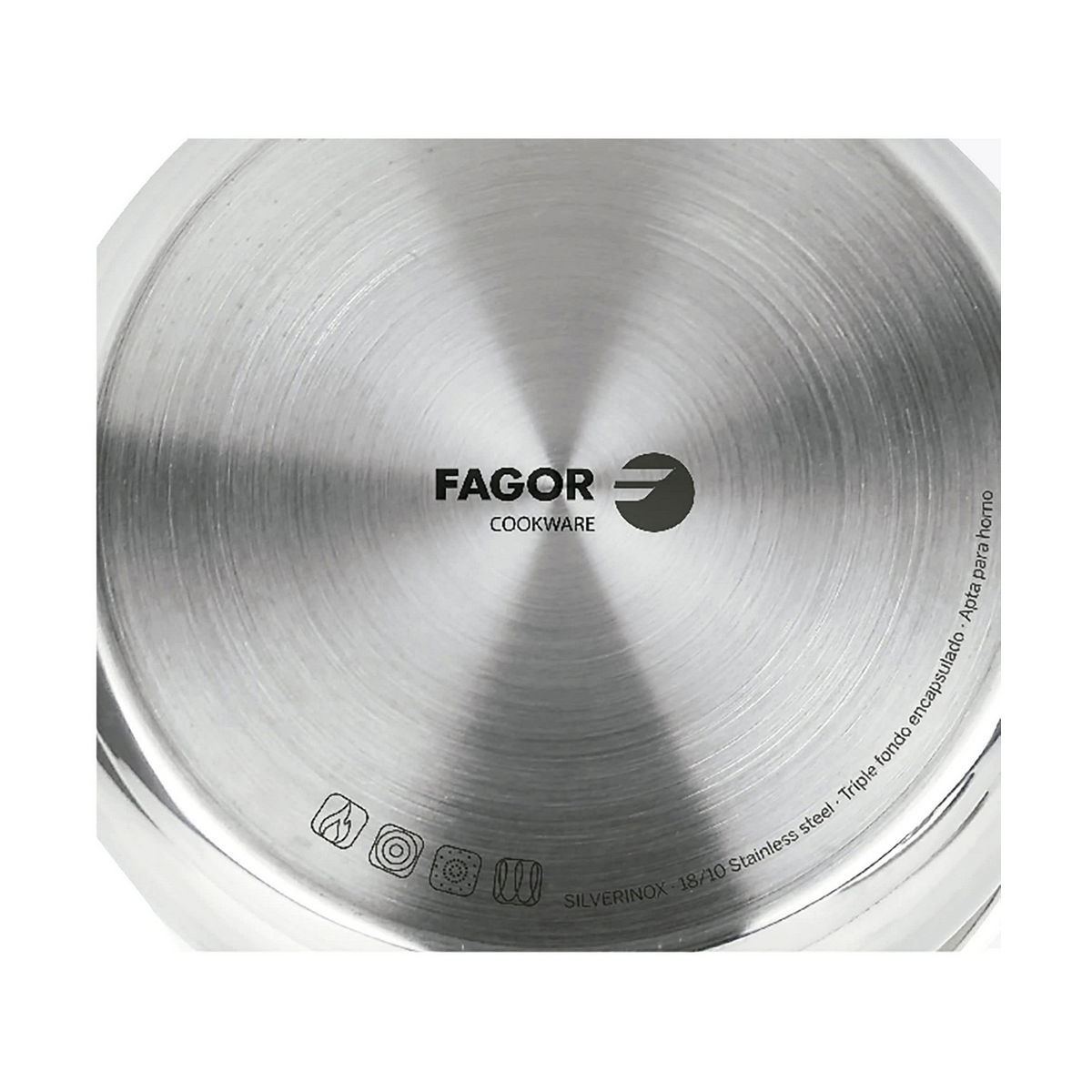 Kastrull FAGOR Rostfritt stål 18/10 Kromad (Ø 28 cm) - 3