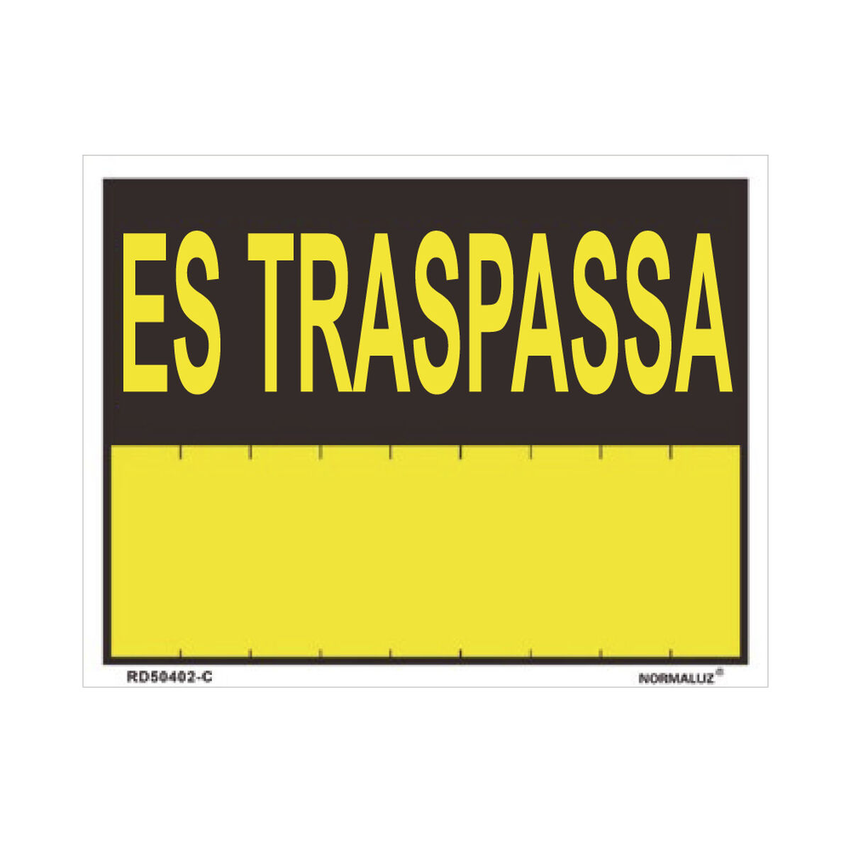Skylt Normaluz Es traspassa PVC