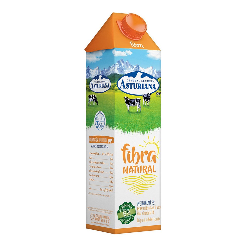 Milk Central Lechera Asturiana Fibrer Naturell (1 L)