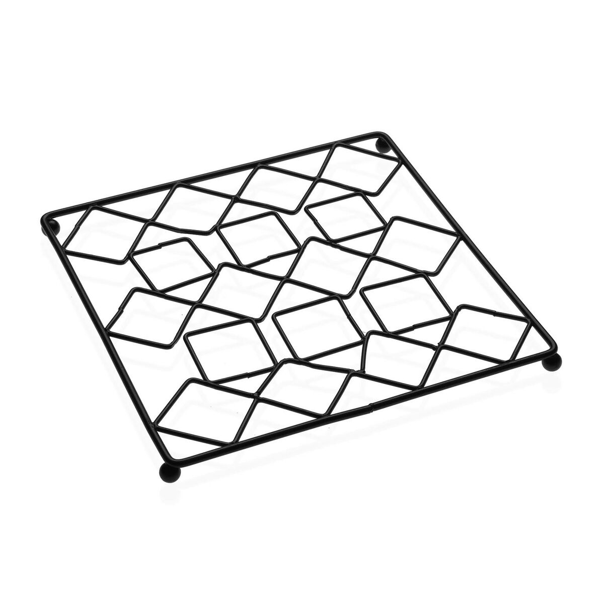 Bordsunderlägg Versa Svart Metall Stål (20 x 1 x 20 cm)