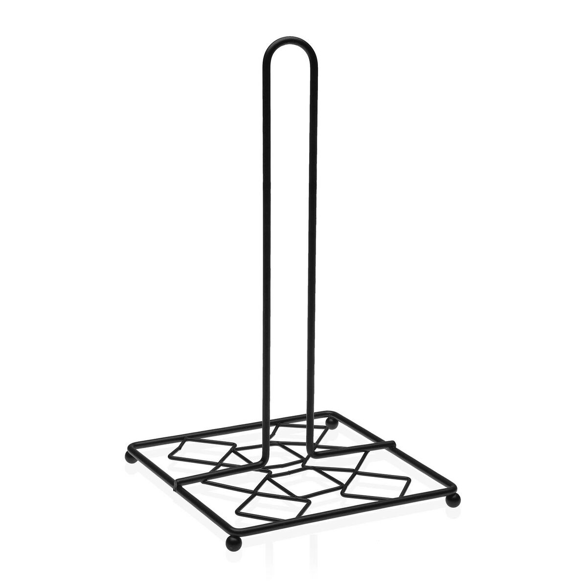 Hushållspappershållare Versa Svart Metall Stål (16 x 28,5 x 16 cm)