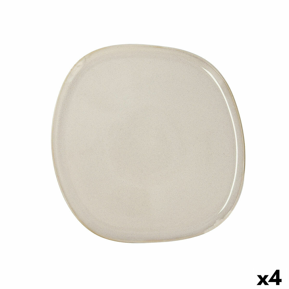 Platt skål Bidasoa Ikonic Vit Keramik 26,5 x 25,7 x 1,5 cm (4 antal) (Pack 4x) - 7