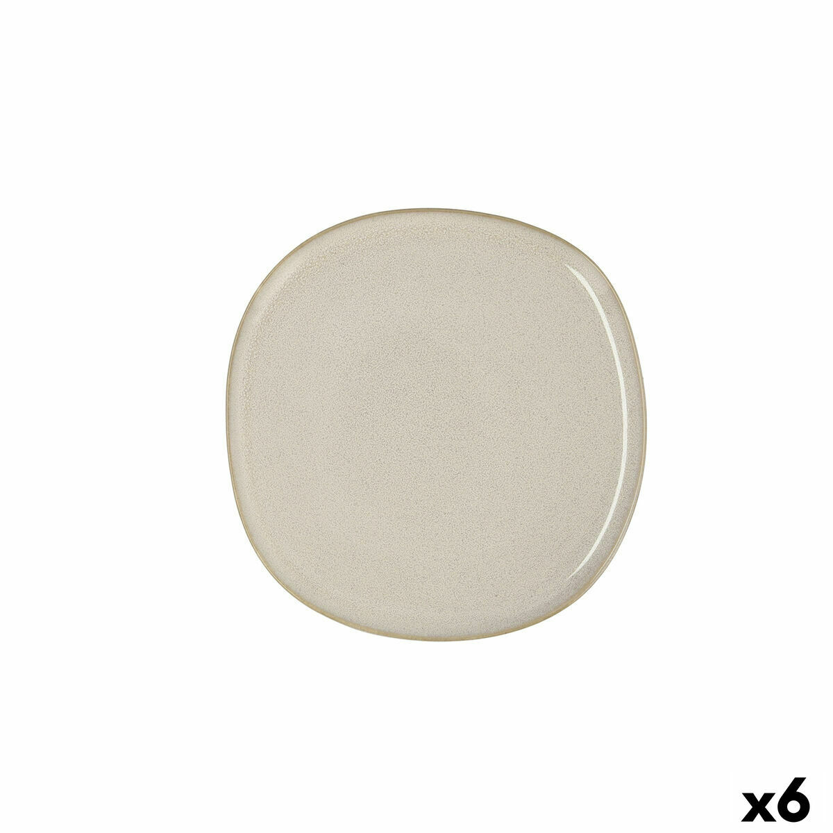 Platt skål Bidasoa Ikonic Vit Keramik 20,2 x 19,7 cm (6 antal) (Pack 6x) - 7