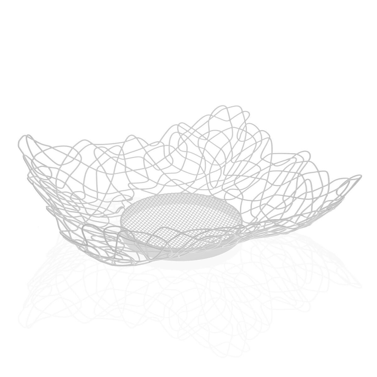 Fruktskål Versa Vit Metall Stål (29 x 10 x 29 cm)