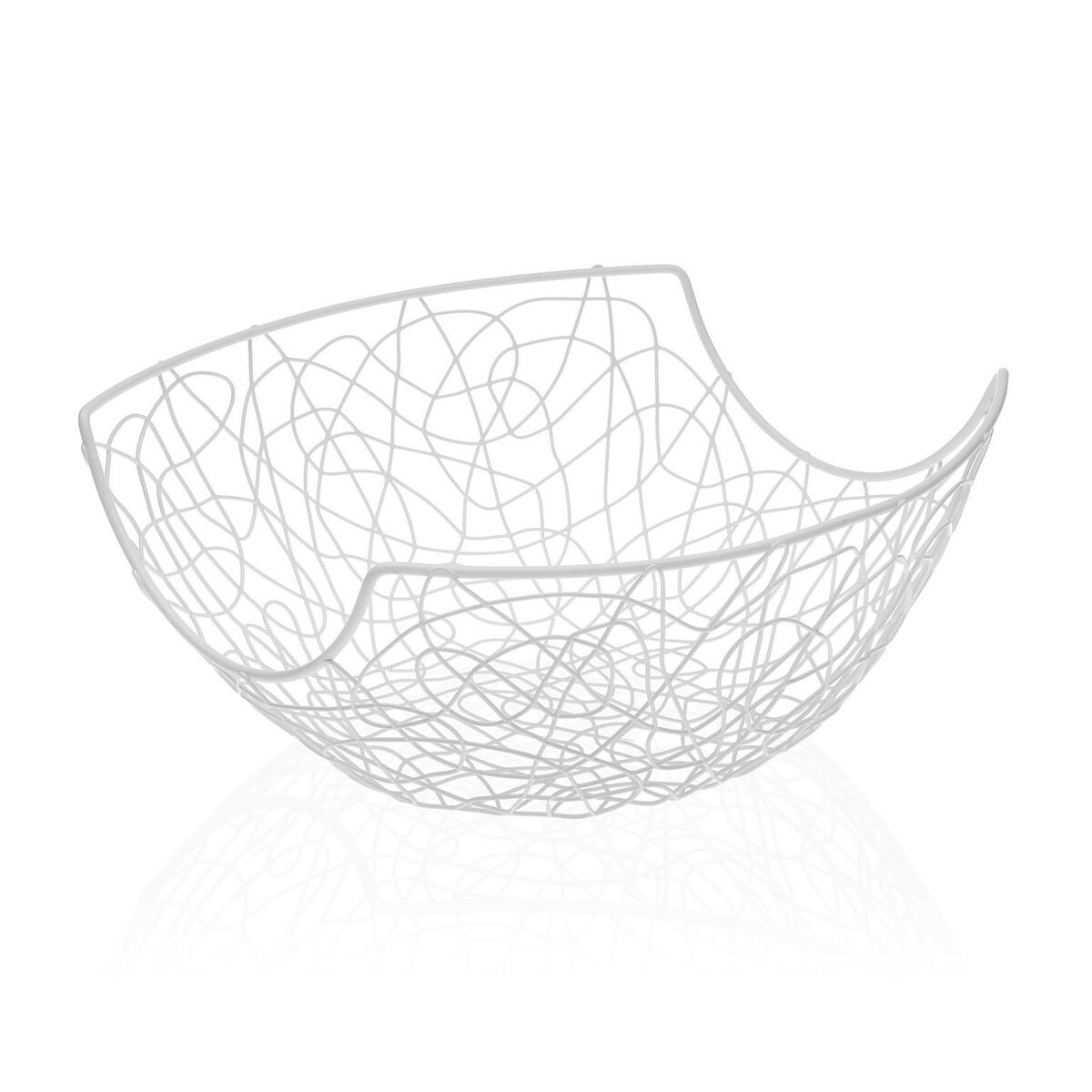 Fruktskål Versa Vit Metall Stål (28 x 12 x 28 cm)