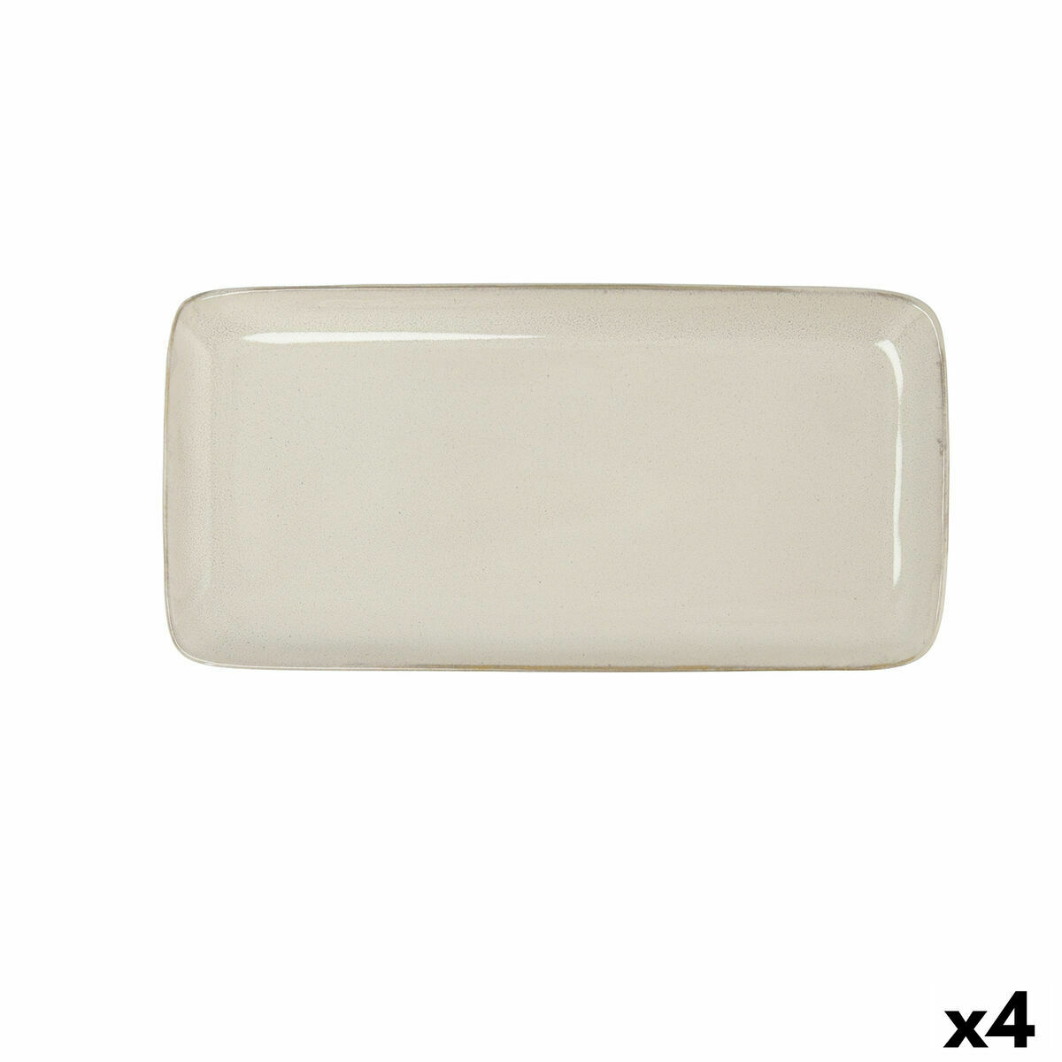 Servingsfat Bidasoa Ikonic Vit Keramik (28 x 14 cm) (Pack 4x) - 7