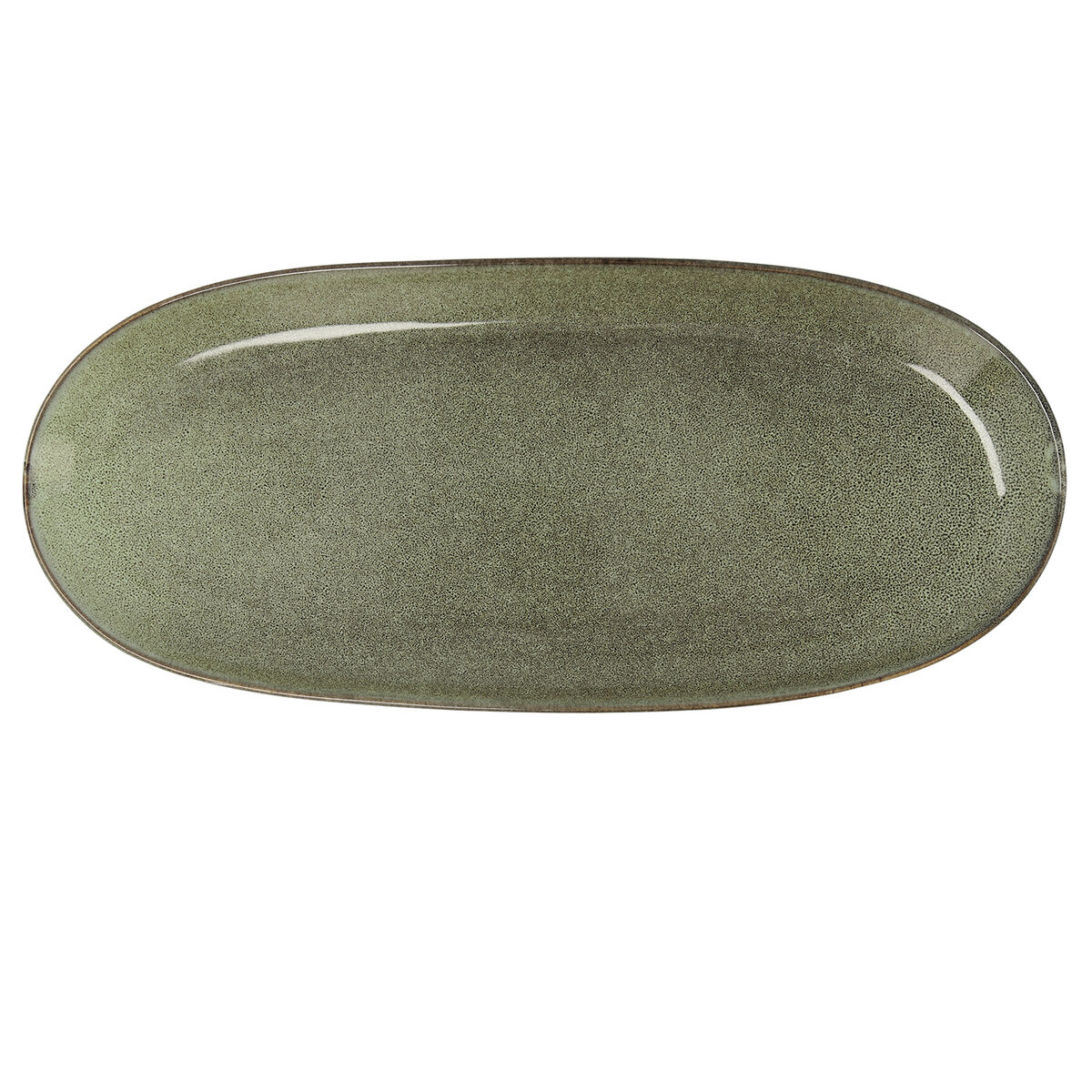 Servingsfat Bidasoa Ikonic Grön Keramik (36 x 16 cm) (Pack 2x)