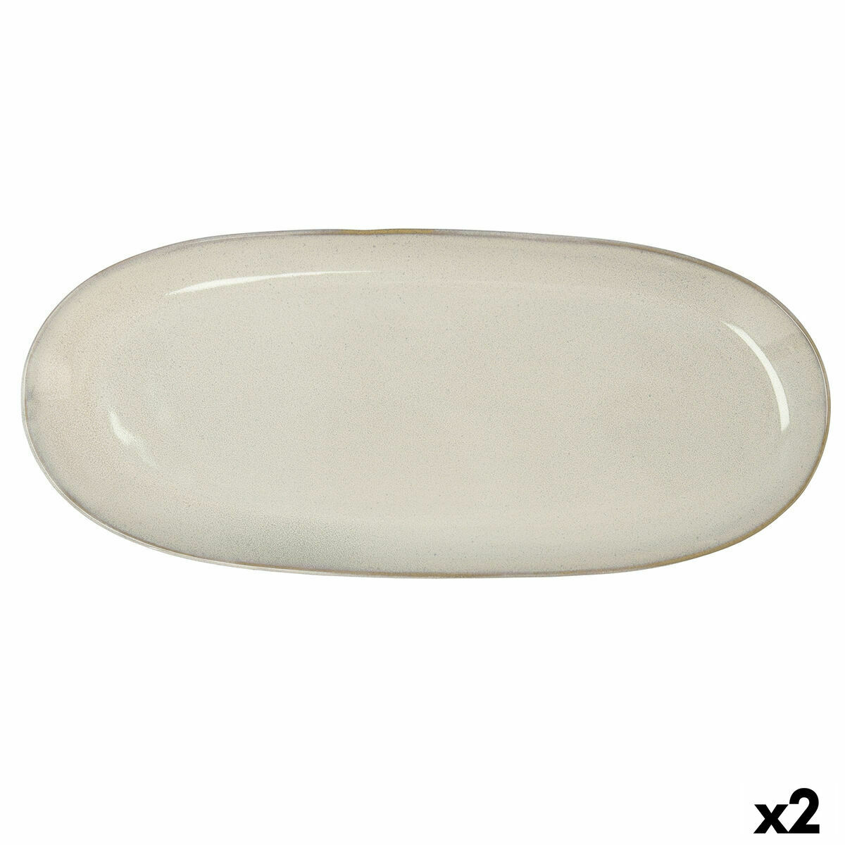 Servingsfat Bidasoa Ikonic Vit Keramik (36 x 16 cm) (Pack 2x) - 7